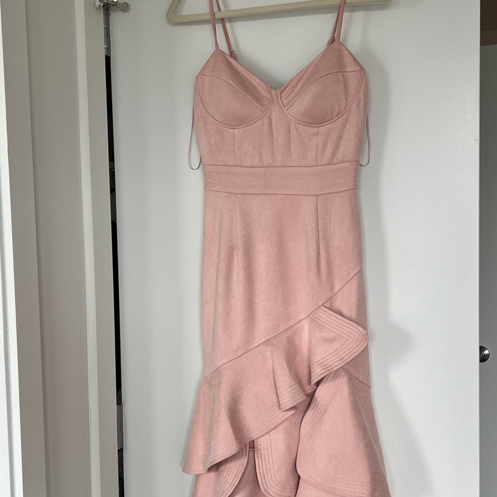 Elegant Pink Ruffle Dress